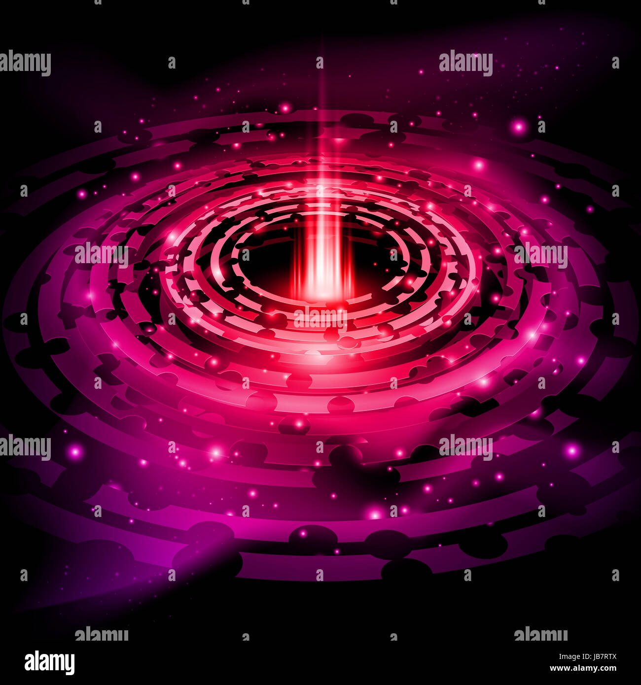 Spazio rosso sfondo di anelli di Saturno con flusso di luce nel centro Foto  stock - Alamy