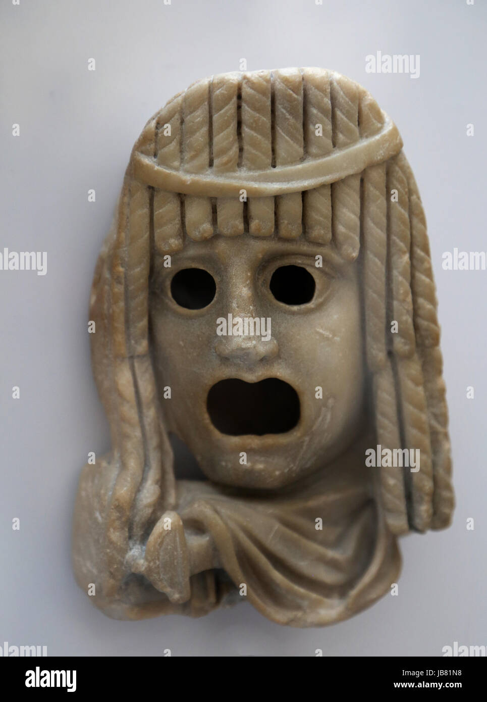 Pietra maschera drammatica. Roman, 1a-2a secolo D.C. British Museum. Londra. Regno Unito. Foto Stock
