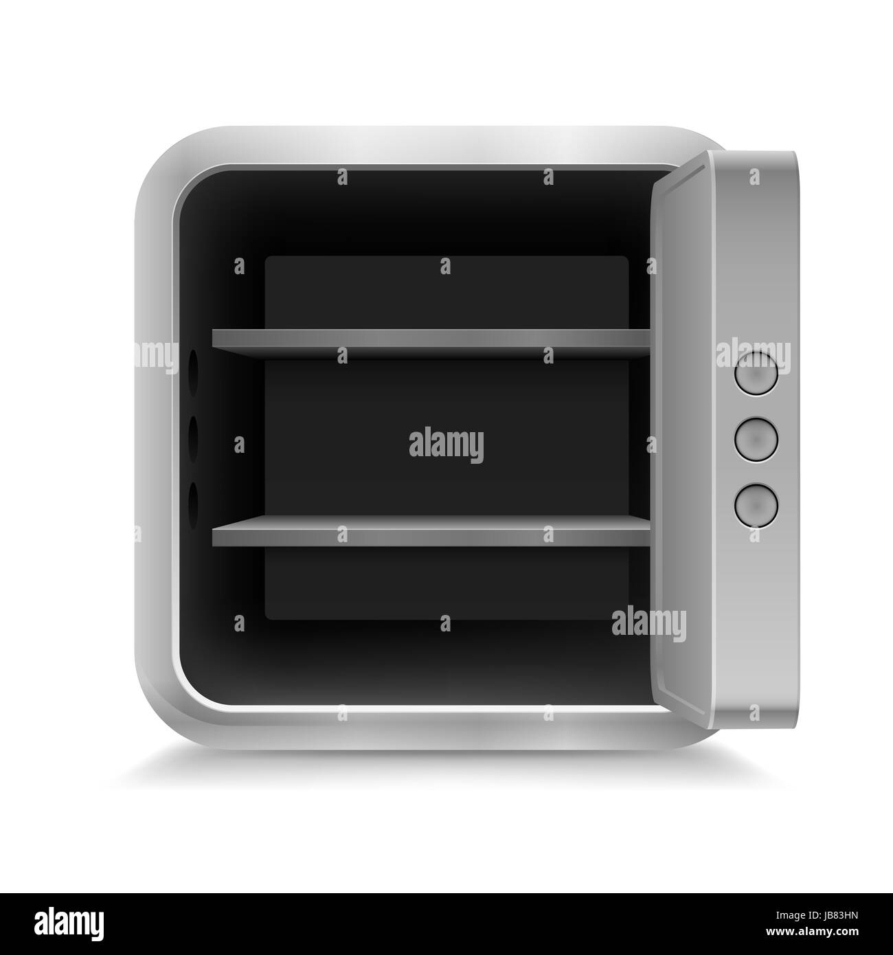 Illustrazione del vuoto aperto sicuro su sfondo bianco Foto Stock