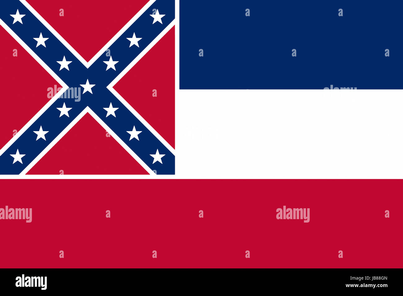 Illustrazione di un flag di stato del Mississippi in America Foto Stock