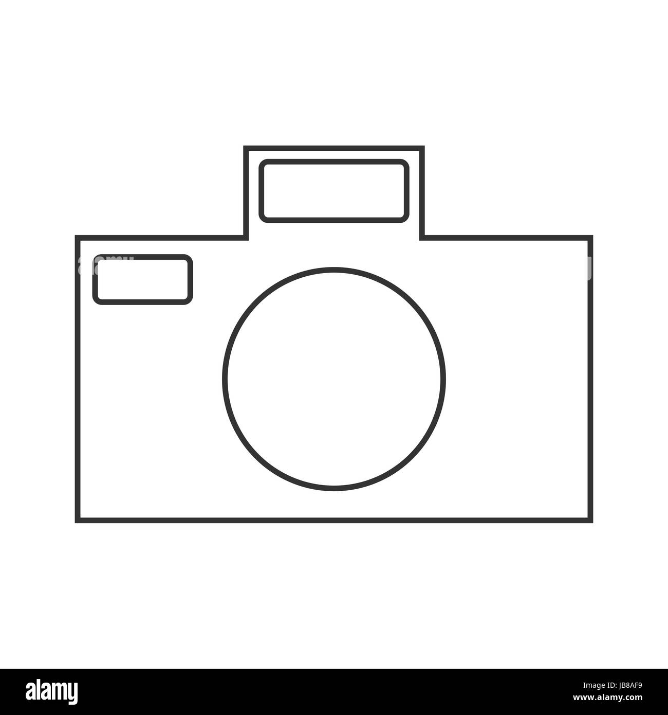 Icona simbolo del design piatto della fotocamera per la photographe Illustrazione Vettoriale