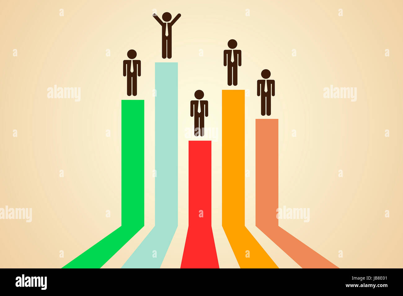 Cartoon persone business leadership team grafico illustrazione pittura Foto Stock