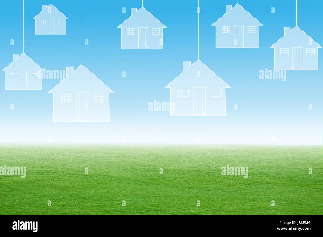 Illustrazione pittura casa prestito immobiliare park Foto Stock