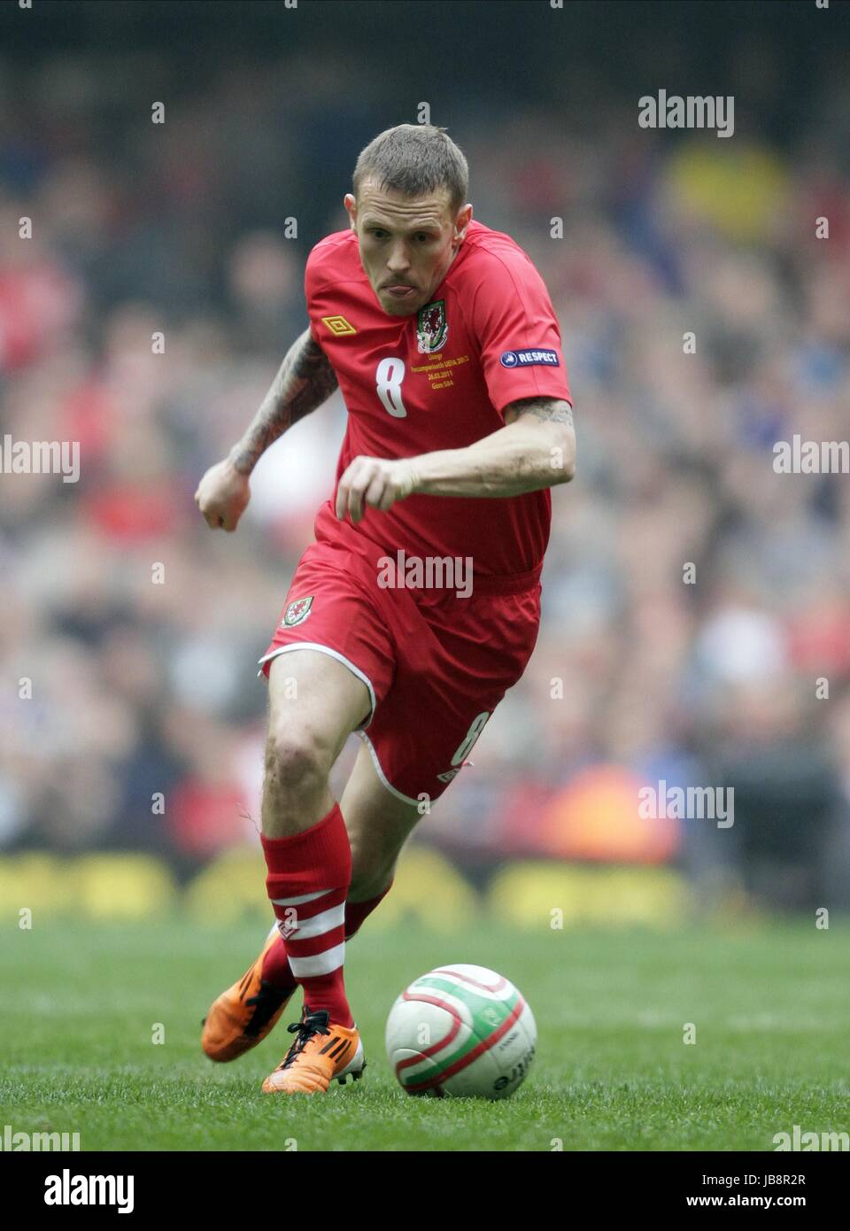 CRAIG BELLAMY GALLES V INGHILTERRA Millenium Stadium Cardiff Galles 26 Marzo 2011 Foto Stock