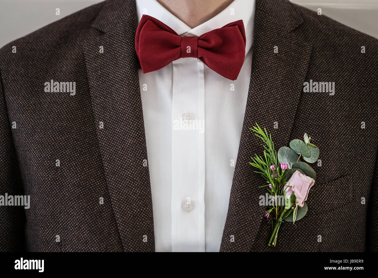 Cravatta a farfalla per close-up. Matrimonio abito sposo Foto Stock