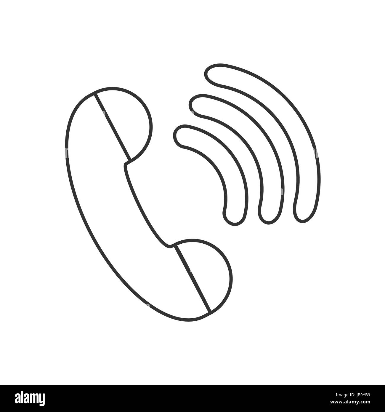 Linea telefonica con connessione wi-fi icon Illustrazione Vettoriale