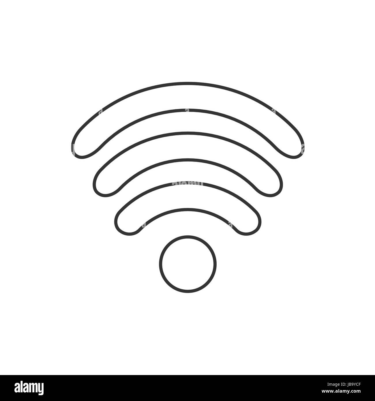 Icona design flat Internet Wi fi simbolo. illustrazione vettoriale Illustrazione Vettoriale
