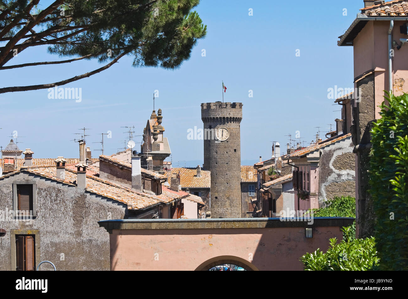 Vista panoramica di Bagnaia. Lazio. L'Italia. Foto Stock