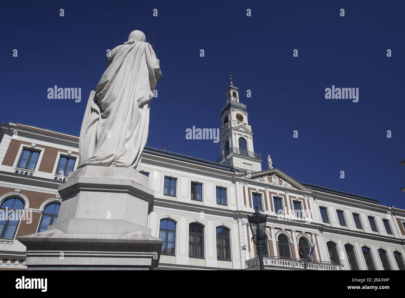 Das Rathaus am Rathausplatz in der Altstadt in Riga, Lettland Foto Stock