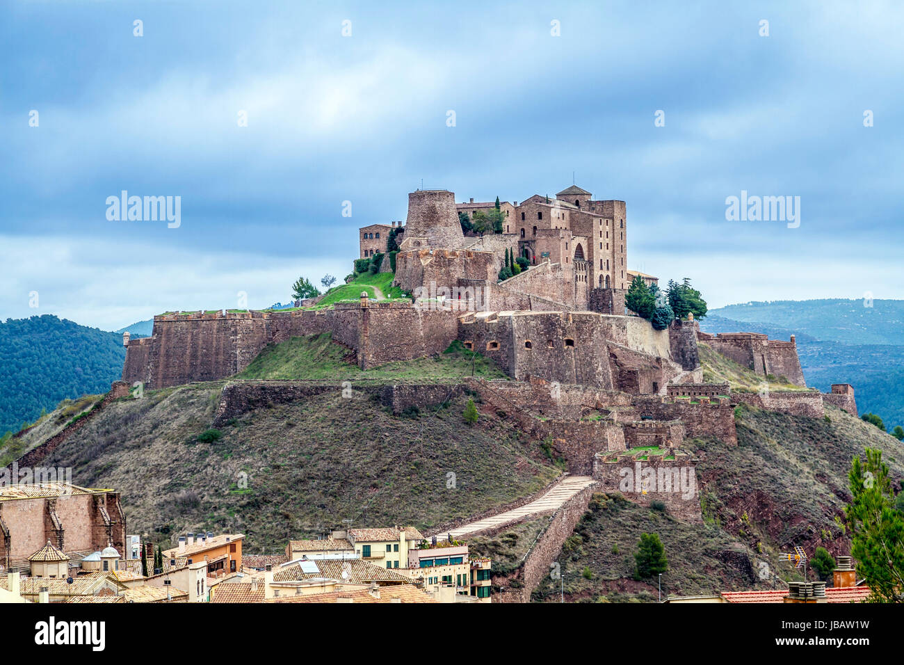 Castello di Cardona è un famoso castello medievale in Catalogna. Ora è un famoso run hotel o "parador'. Foto Stock