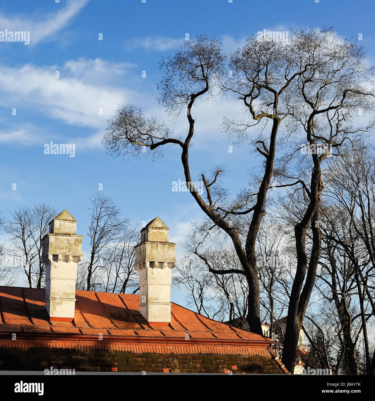 Barocke Schornsteine bei Schloss Eisenstadt Foto Stock