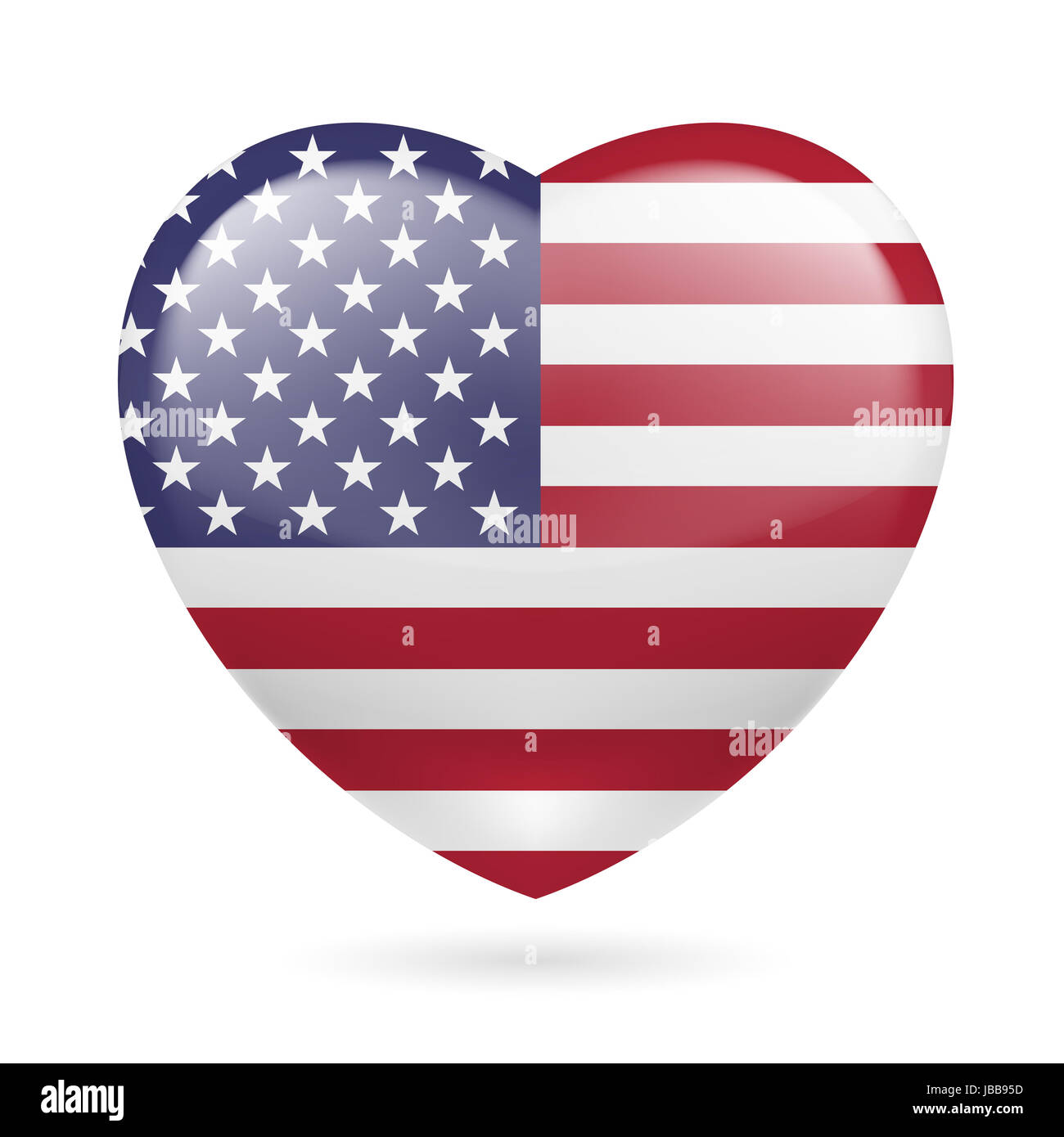 Cuore con la bandiera americana di colori. I LOVE USA Foto stock - Alamy