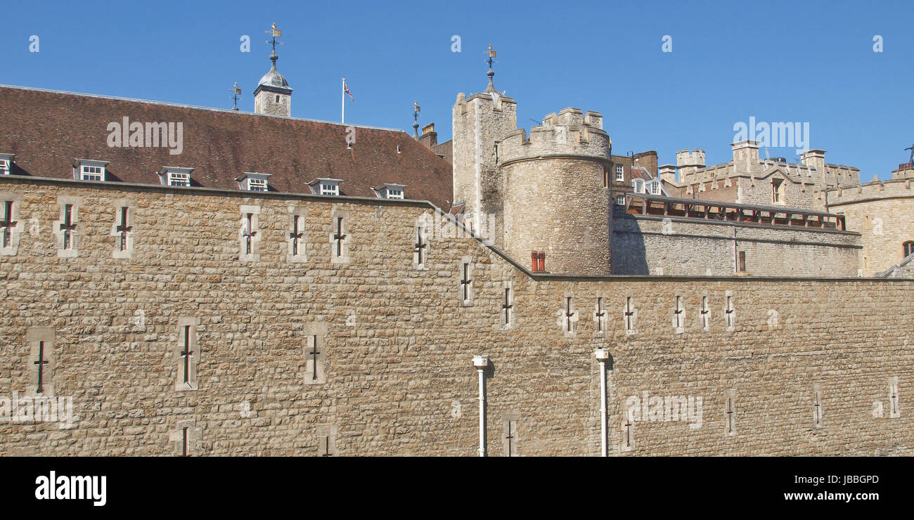 La Torre di Londra il castello medievale e il carcere Foto Stock