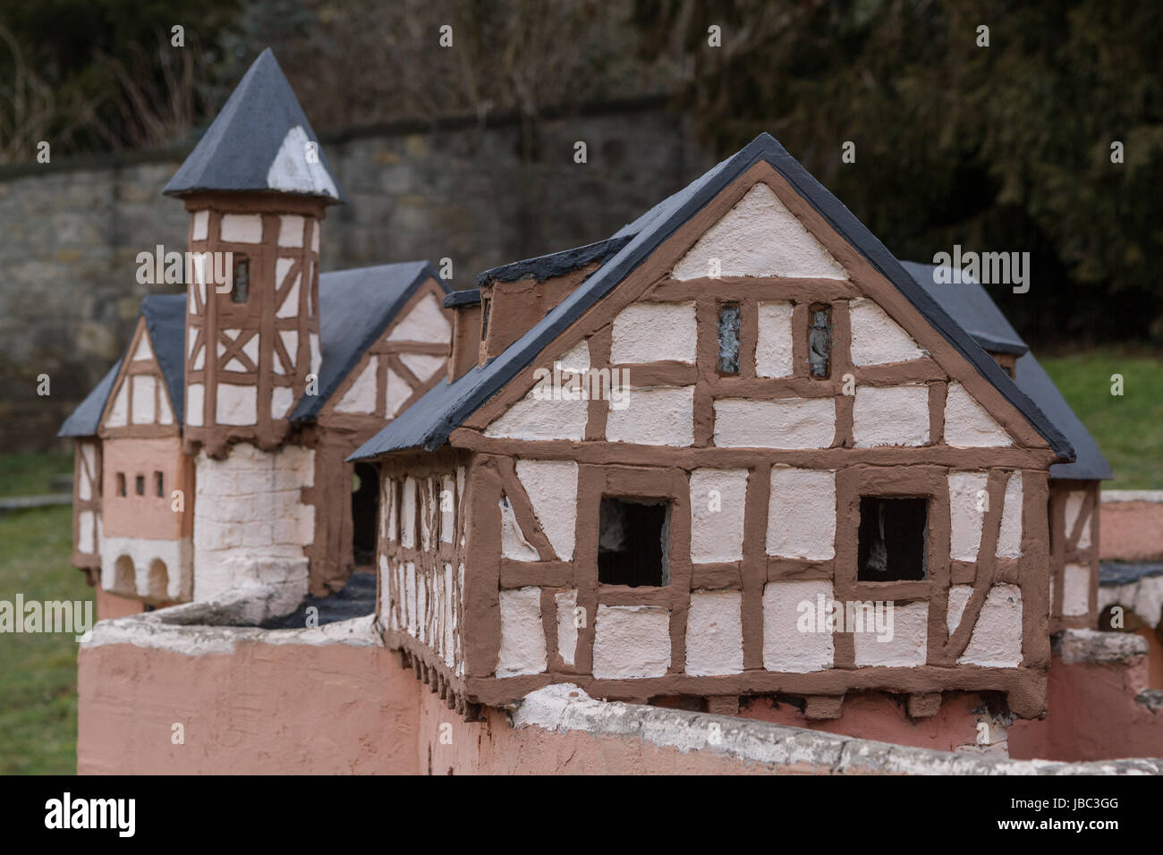 Modello der Burg Anhalt a Ballenstedt Foto Stock