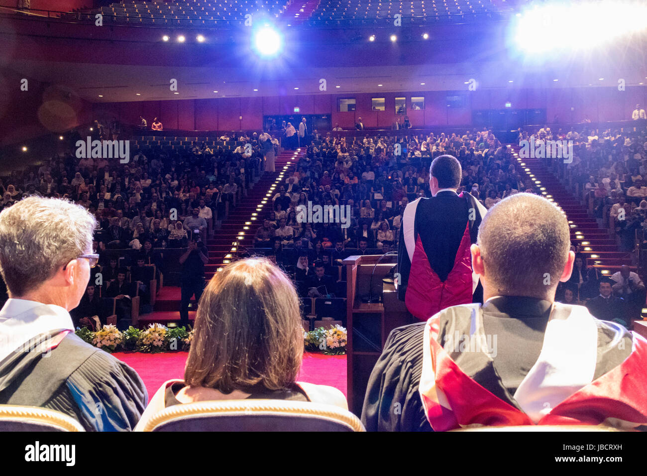 Il Cairo, Egitto, 10 luglio 2017 David Miliband riceve un dottorato onorario della Humane lettere e Laurea dà inizio indirizzo presso la American Univeristy in Cairo. © B.O'Kane/Alamy Live News Foto Stock