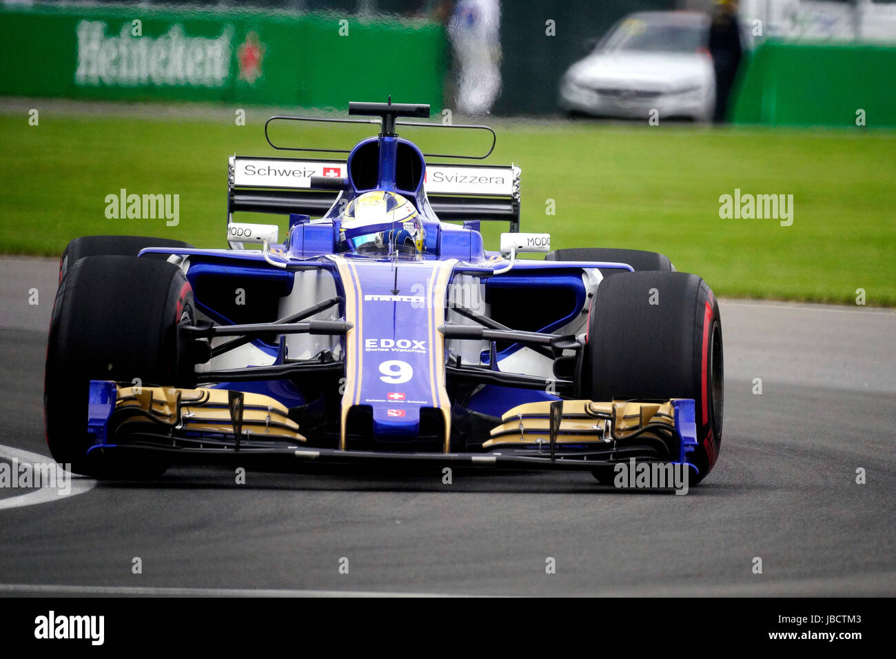 Montreal, Canada. Decimo Giugno, 2017. Driver di Formula Uno Marcus Ericsson durante un qualifing lap al Montreal Grand Prix. Credito: Mario Beauregard/Alamy Live News Foto Stock