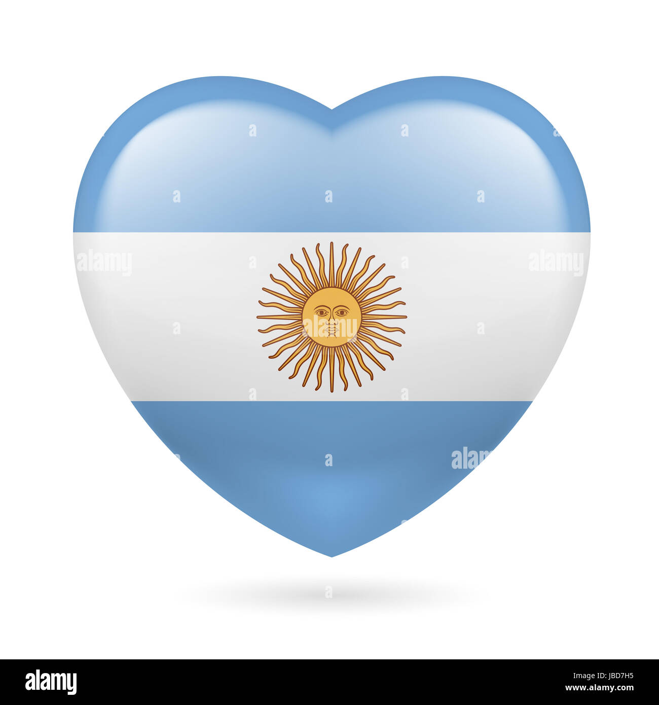 Io amo l'Argentina. Cuore con design di bandiera Foto Stock