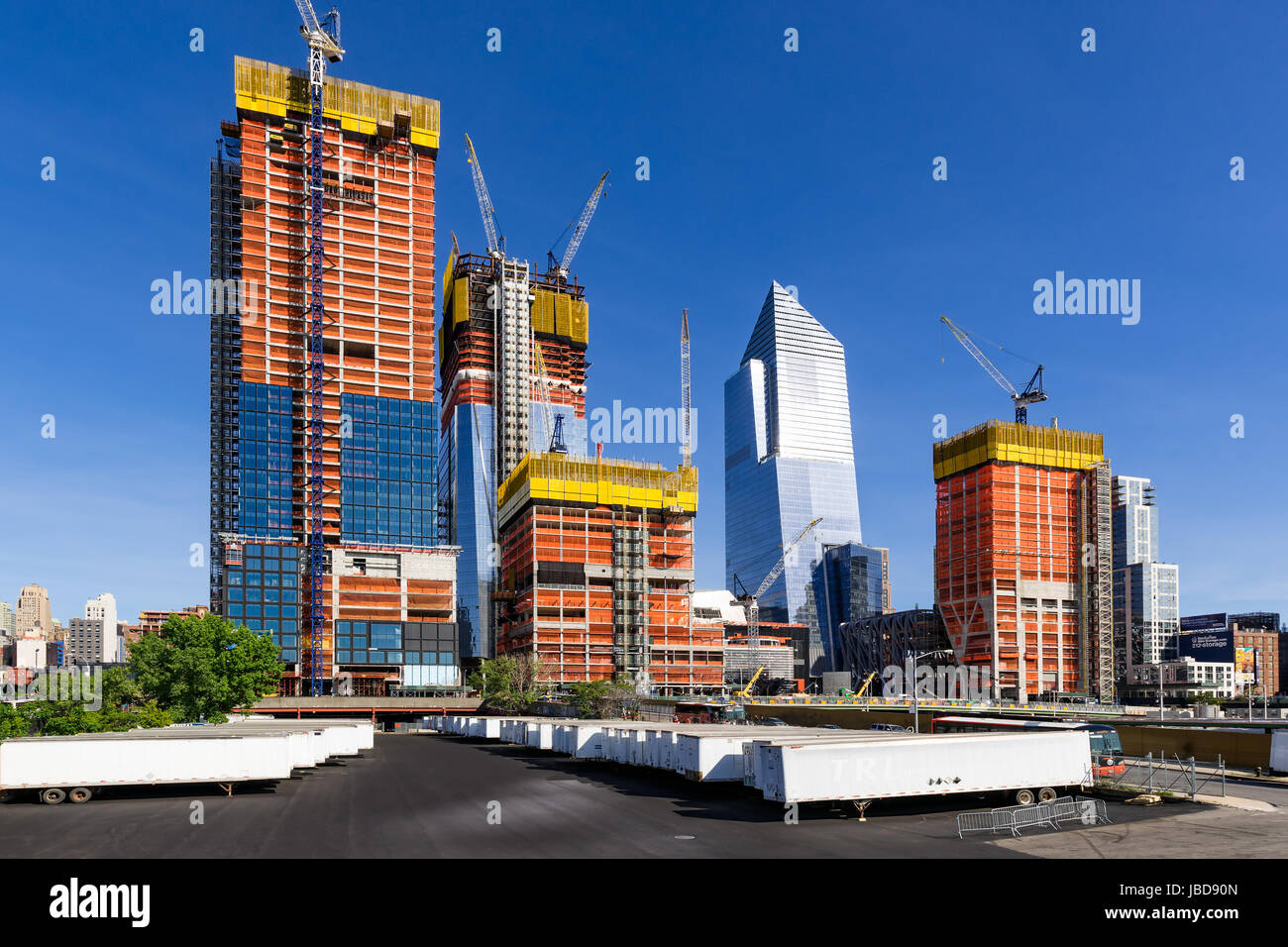 L'Hudson Yards sito in costruzione (2017). Midtown Manhattan, New York City Foto Stock