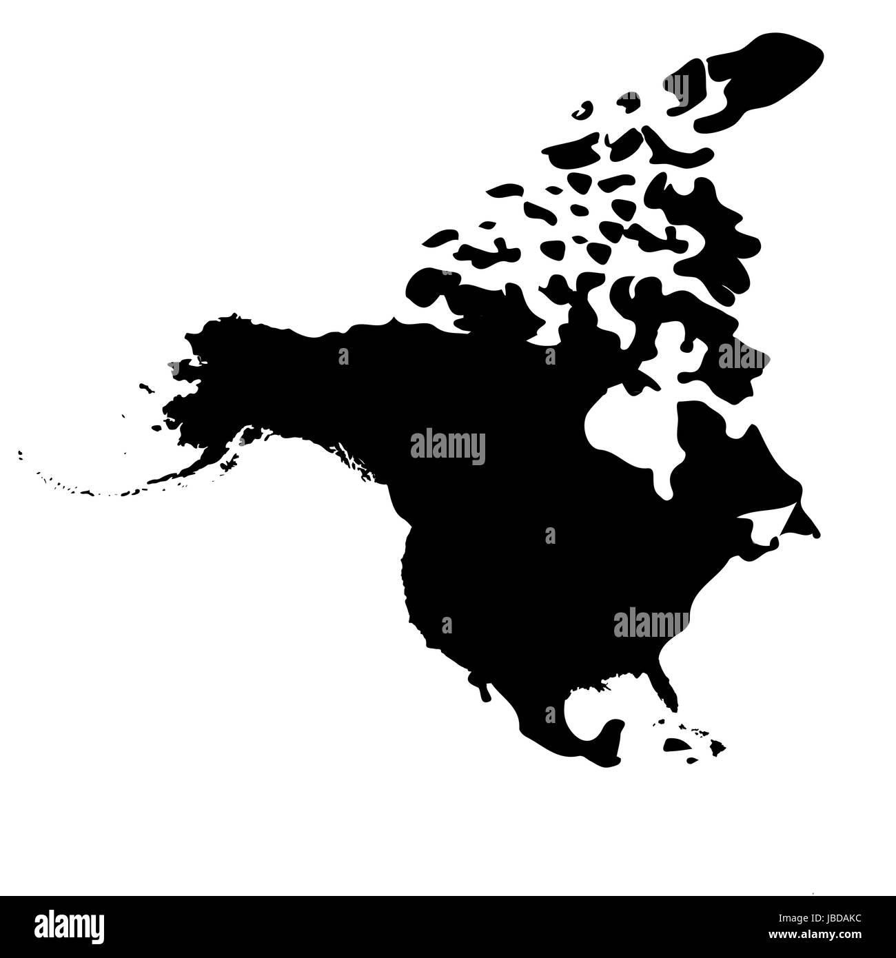 Mappa del Nord America Illustrazione Vettoriale