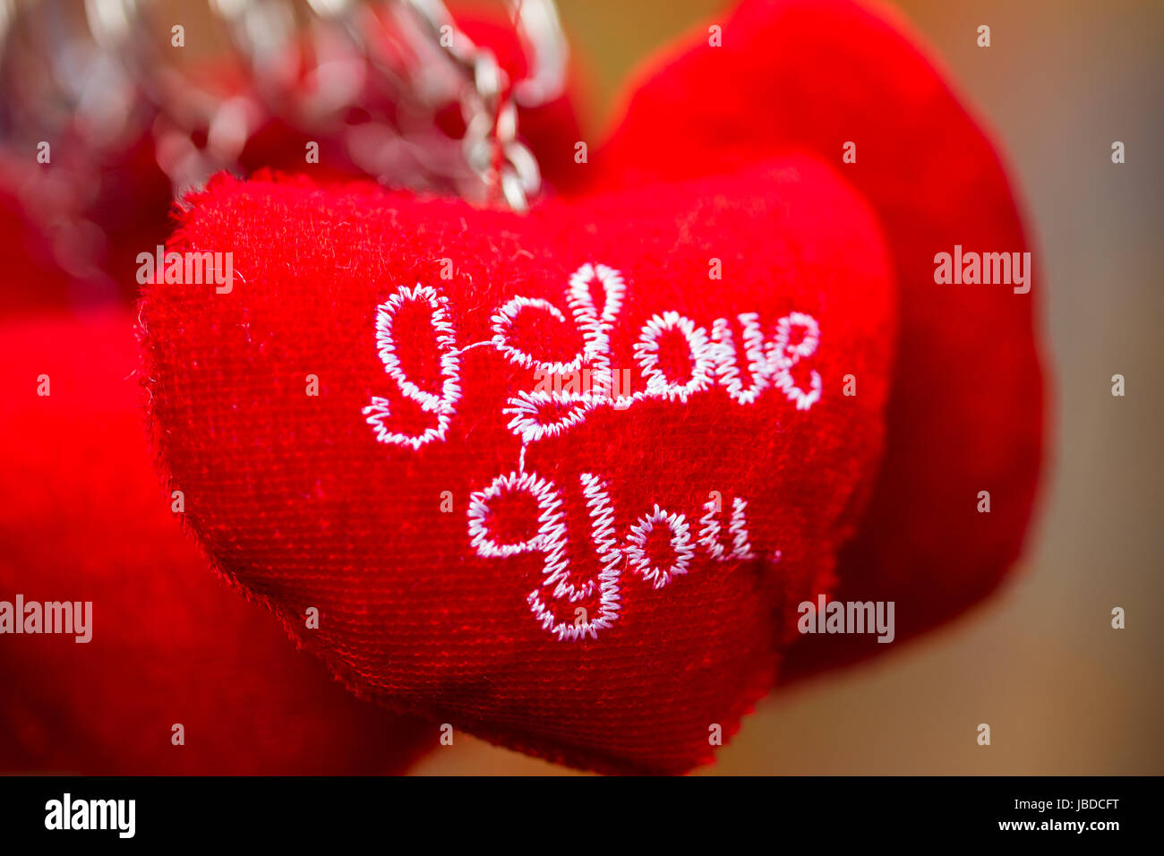 Anello chiave Giocattoli imbottiti di visualizzazione e di shopping al mercato Retail nessuno Foto Stock