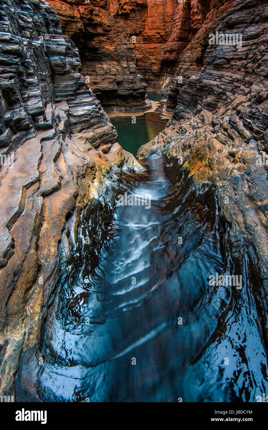 Hancock Gorge, Karijini National Park, Pilbara, Australia occidentale Foto Stock