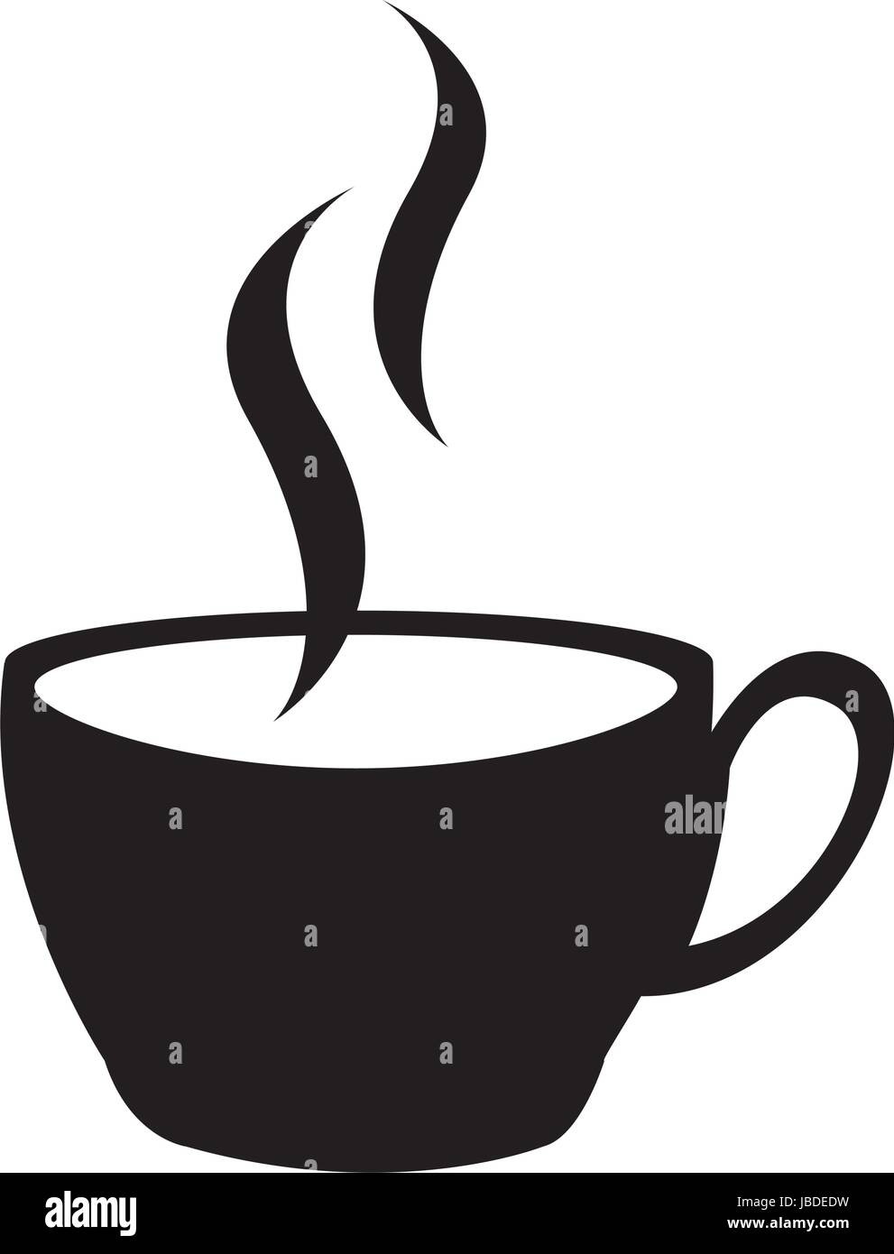 Icona nera tazza da caffè cartoon Immagine e Vettoriale - Alamy