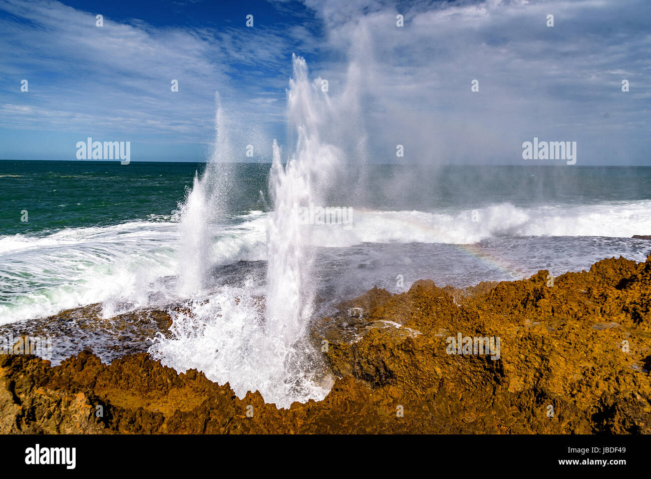 Quobba fori di soffiaggio, Australia occidentale Foto Stock