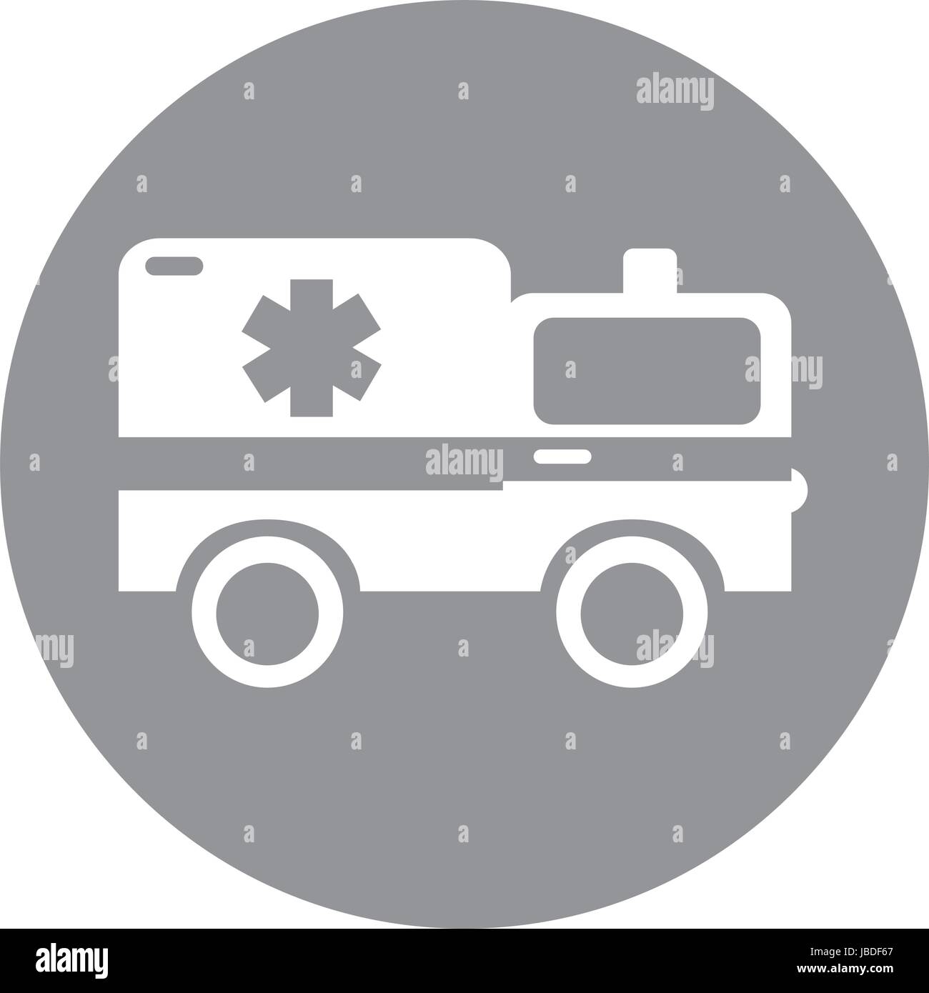 Round Icona ambulanza cartoon Illustrazione Vettoriale