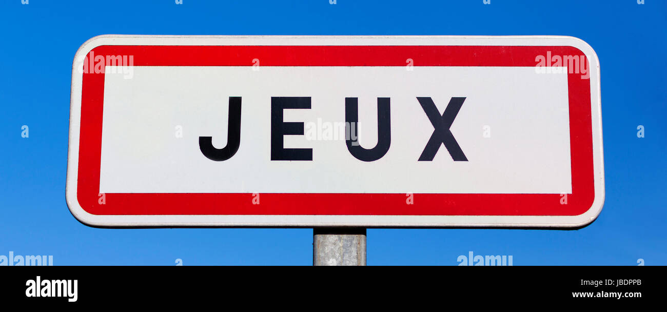 Piccolo villaggio chiamato Joyeux in Francia Foto Stock