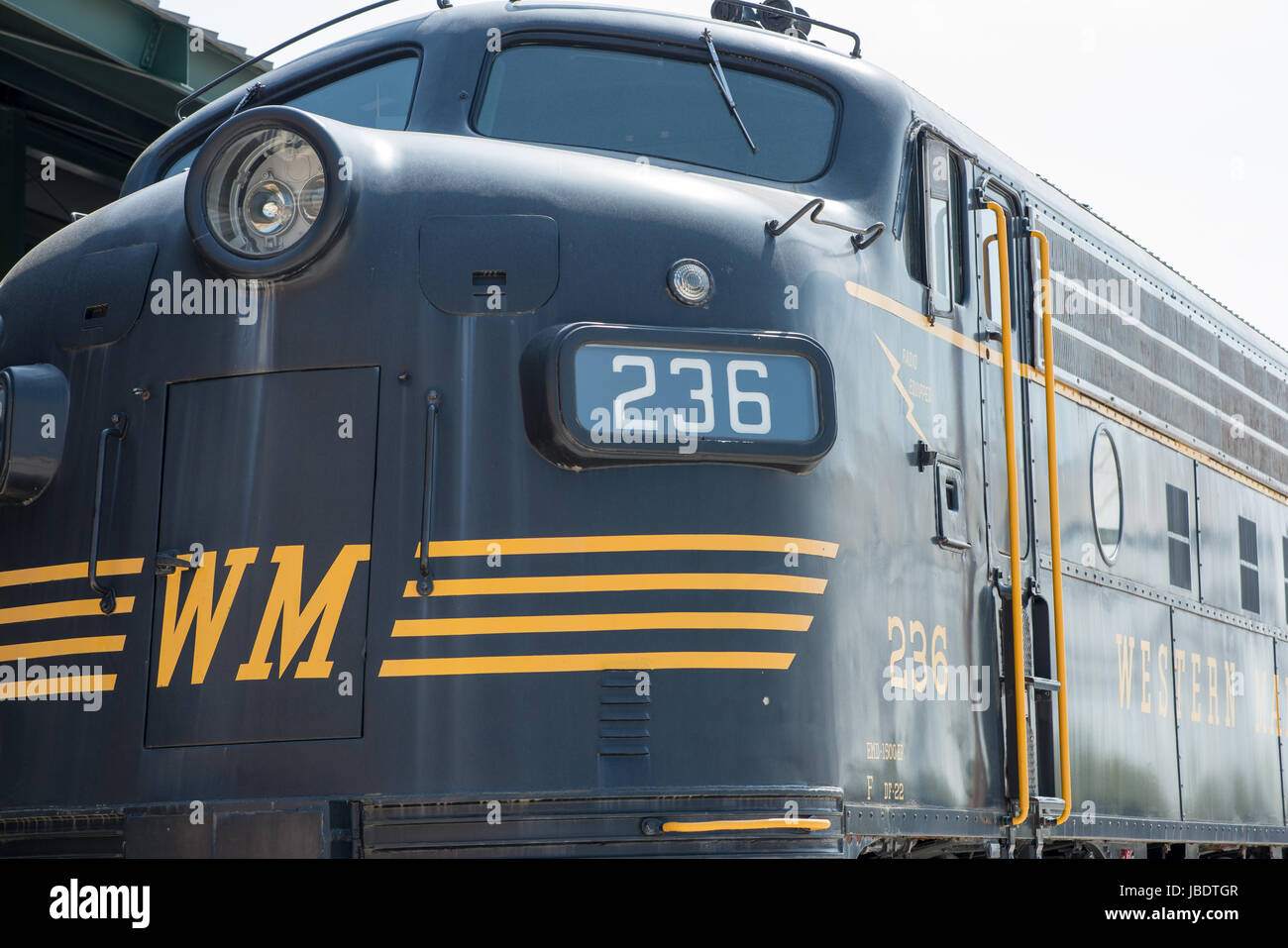 BALITMORE, MD - 15 aprile: WM No.236 Western Maryland ferrovia-GM EMD, modello F-7A, locomotiva diesel on April 15, 2017 Foto Stock