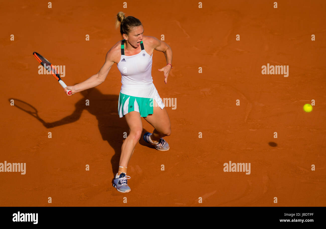 Parigi, Francia - 8 giugno : Simona Halep al 2017 Roland Garros torneo di tennis del Grand Slam Foto Stock