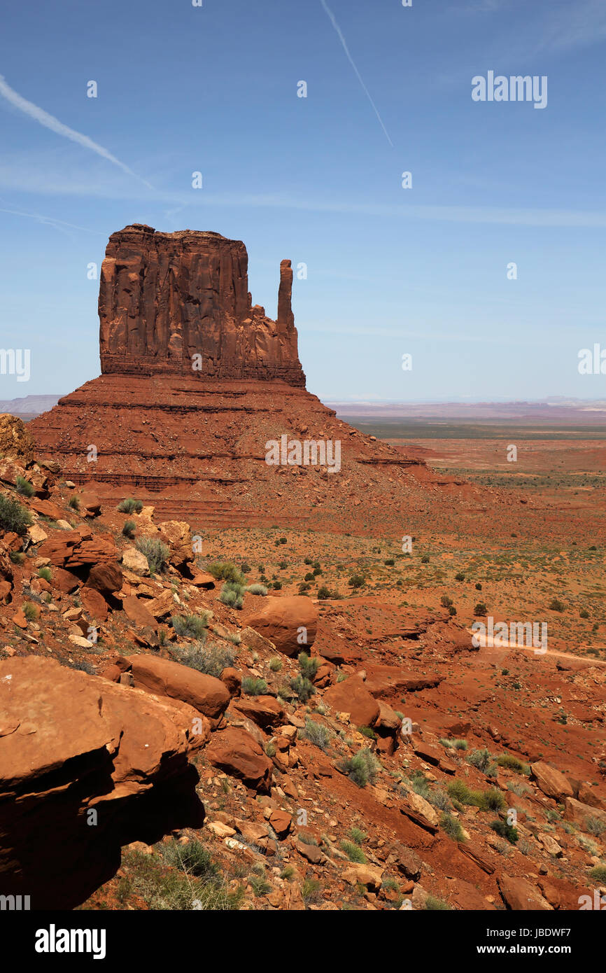 West mitten butte inmonument valle nel parco tribale Navajo Arizona Foto Stock