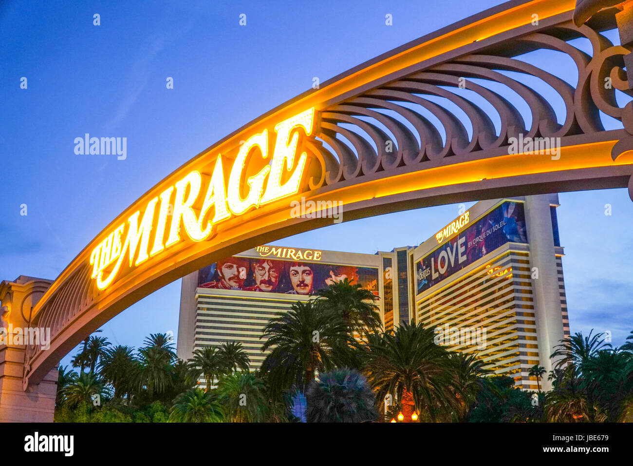 Il Mirage Las Vegas - vista serale - LAS VEGAS - Nevada Foto Stock