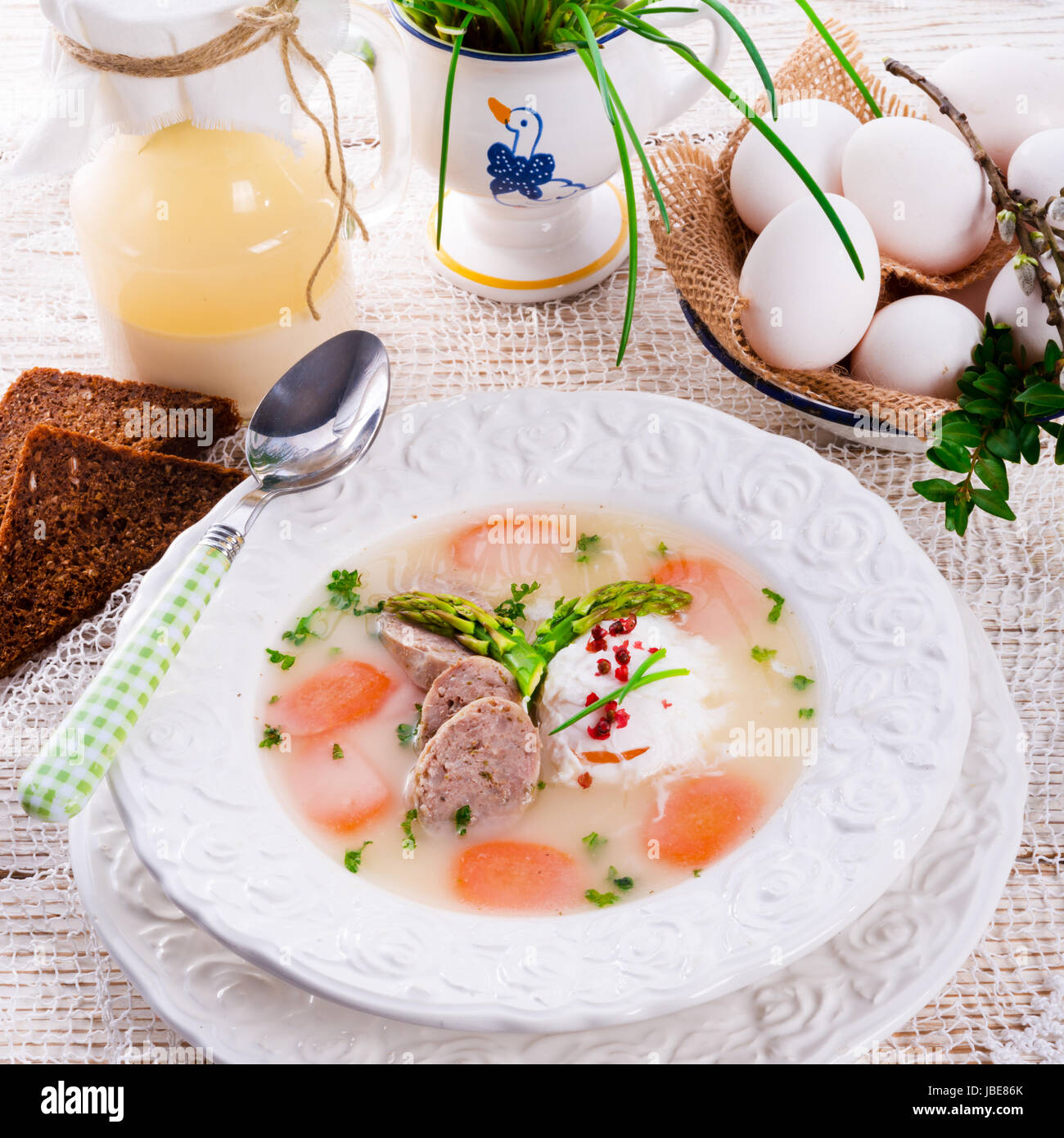 Polacco borscht bianco Foto Stock