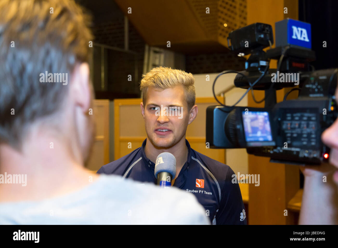 ÖREBRO, Svezia - 9 Settembre 2016 : Marcus Ericsson, Sauber F1 sotto presskonferensen inför eventet Örebro il giorno della gara den 9 settembre ho Örebro ( Foto: Foto Stock