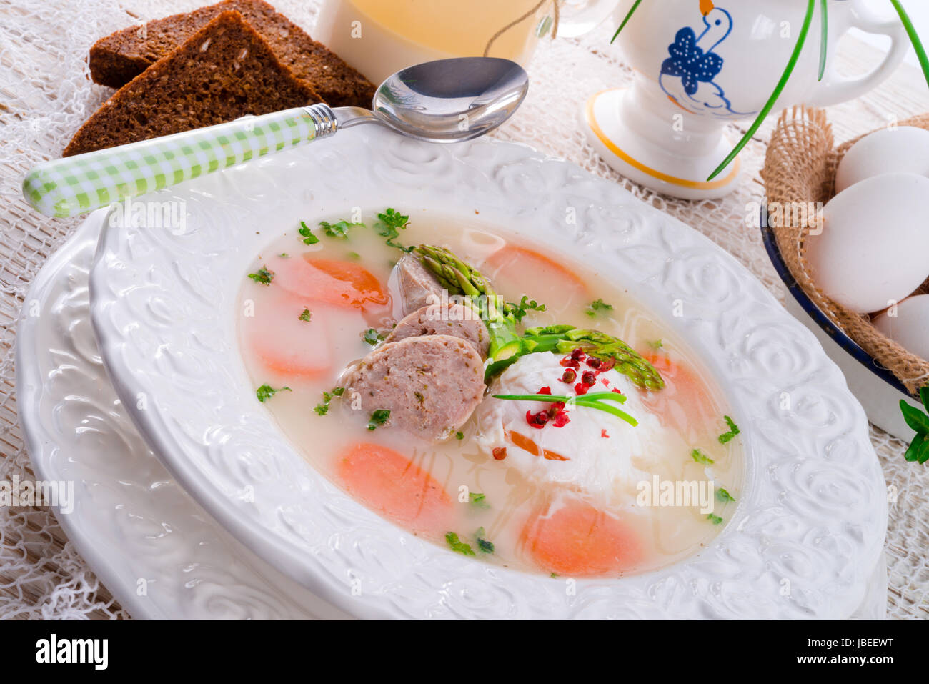 Polacco borscht bianco Foto Stock