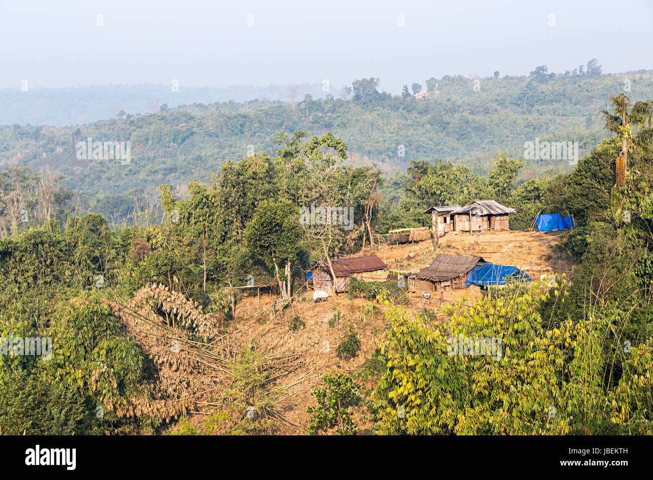 Sakwa village, Meghalaya, India Foto Stock