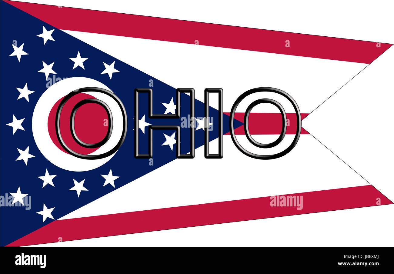 Illustrazione della bandiera di Ohio State in America Foto Stock