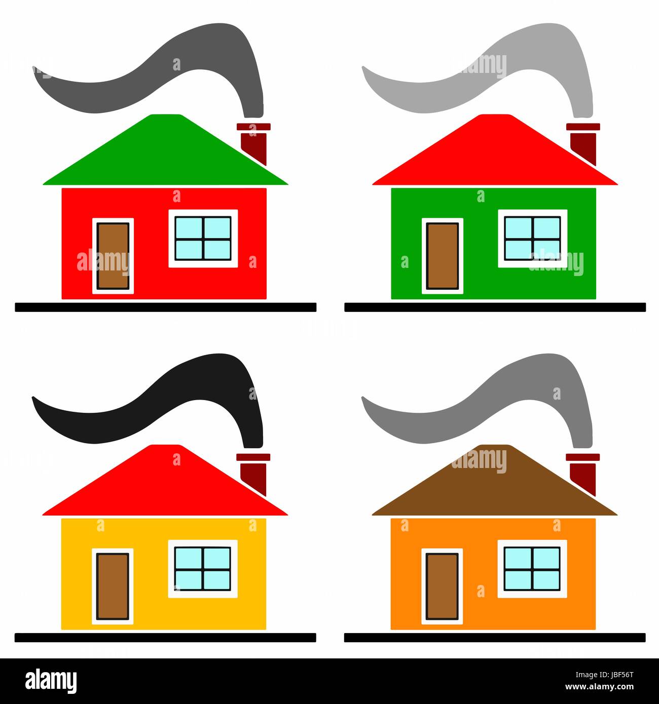 Case variopinte set di vettore Illustrazione Vettoriale