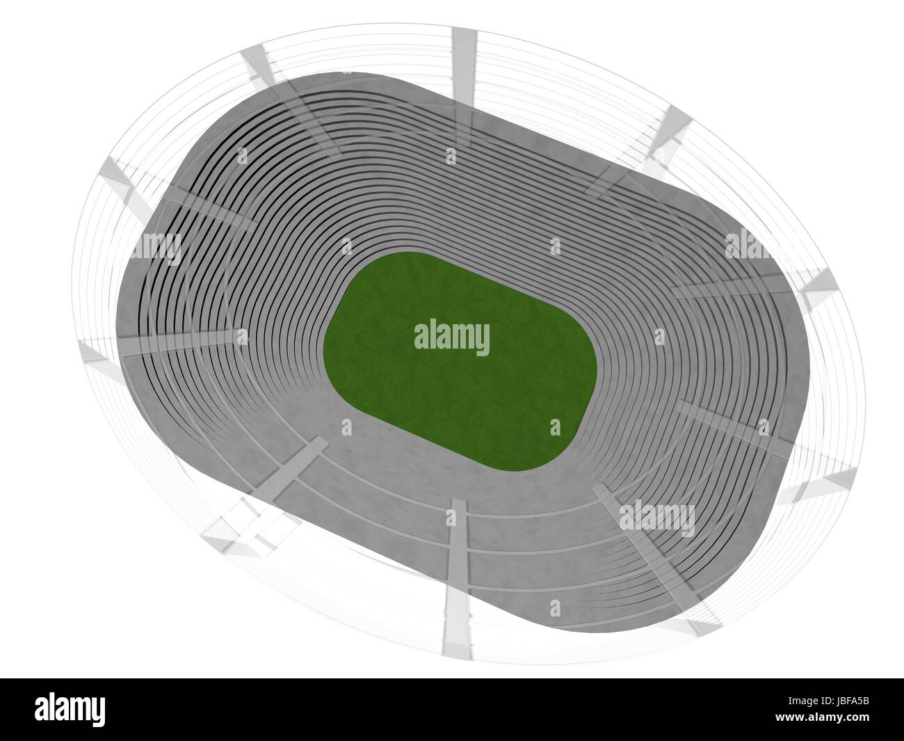 Uno stadio visto dal di sopra, 3D render Foto Stock