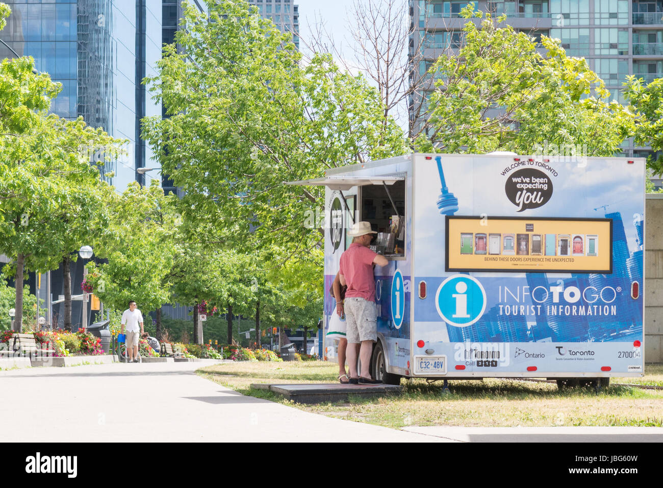 Mobile Informazioni turistiche Centro, INFOTOGO, Roundhouse Park, Toronto, Ontario, Canada Foto Stock