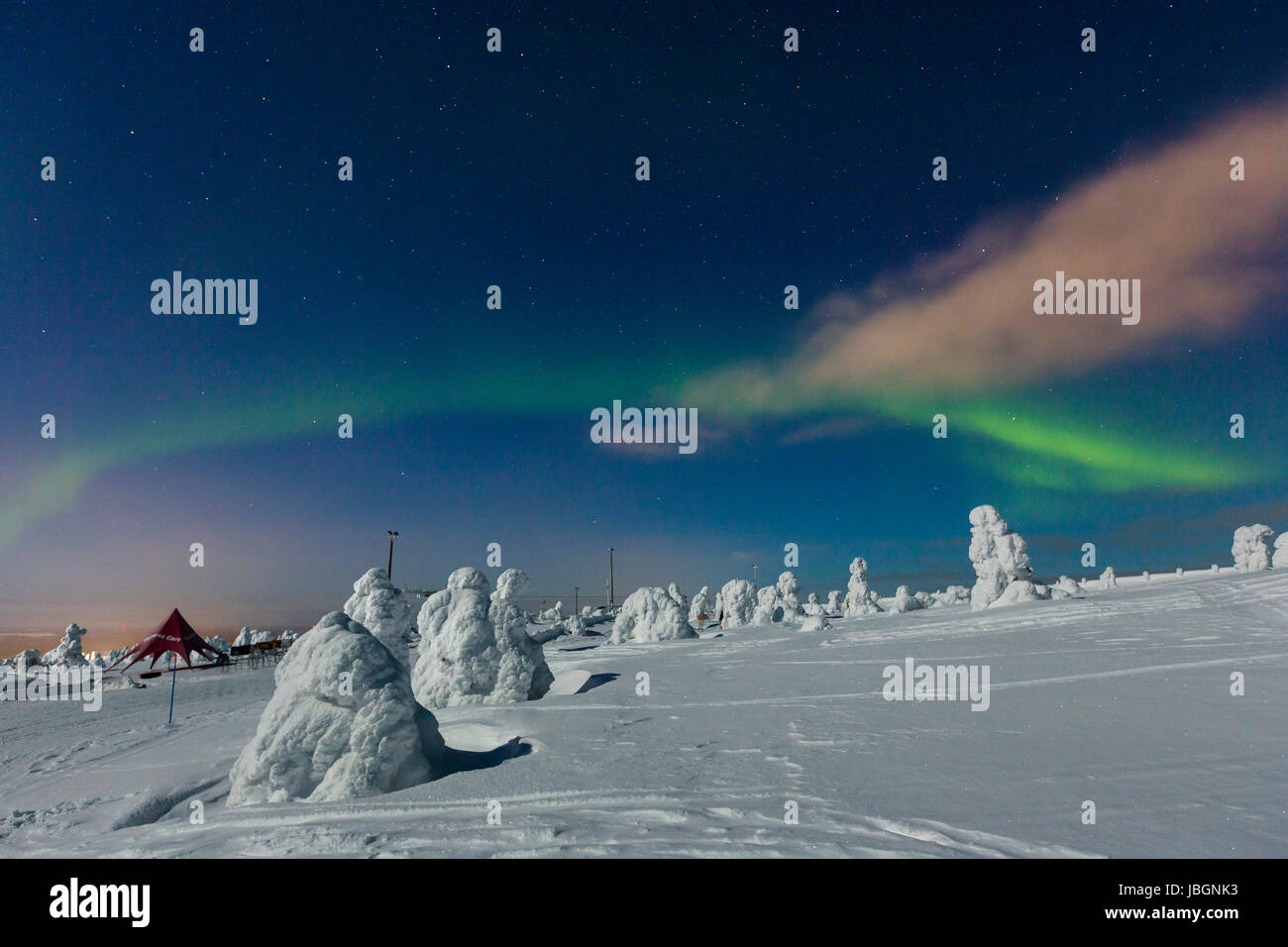 Polarlicht (l'Aurora boreale, Kittilä, Finnland Foto Stock