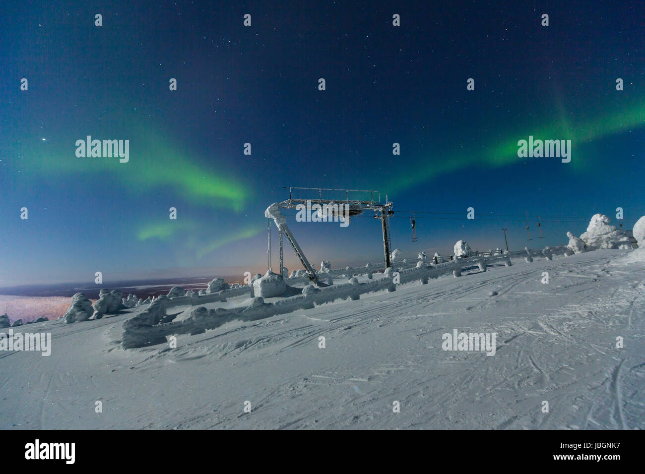 Polarlicht (l'Aurora boreale, Kittilä, Finnland Foto Stock