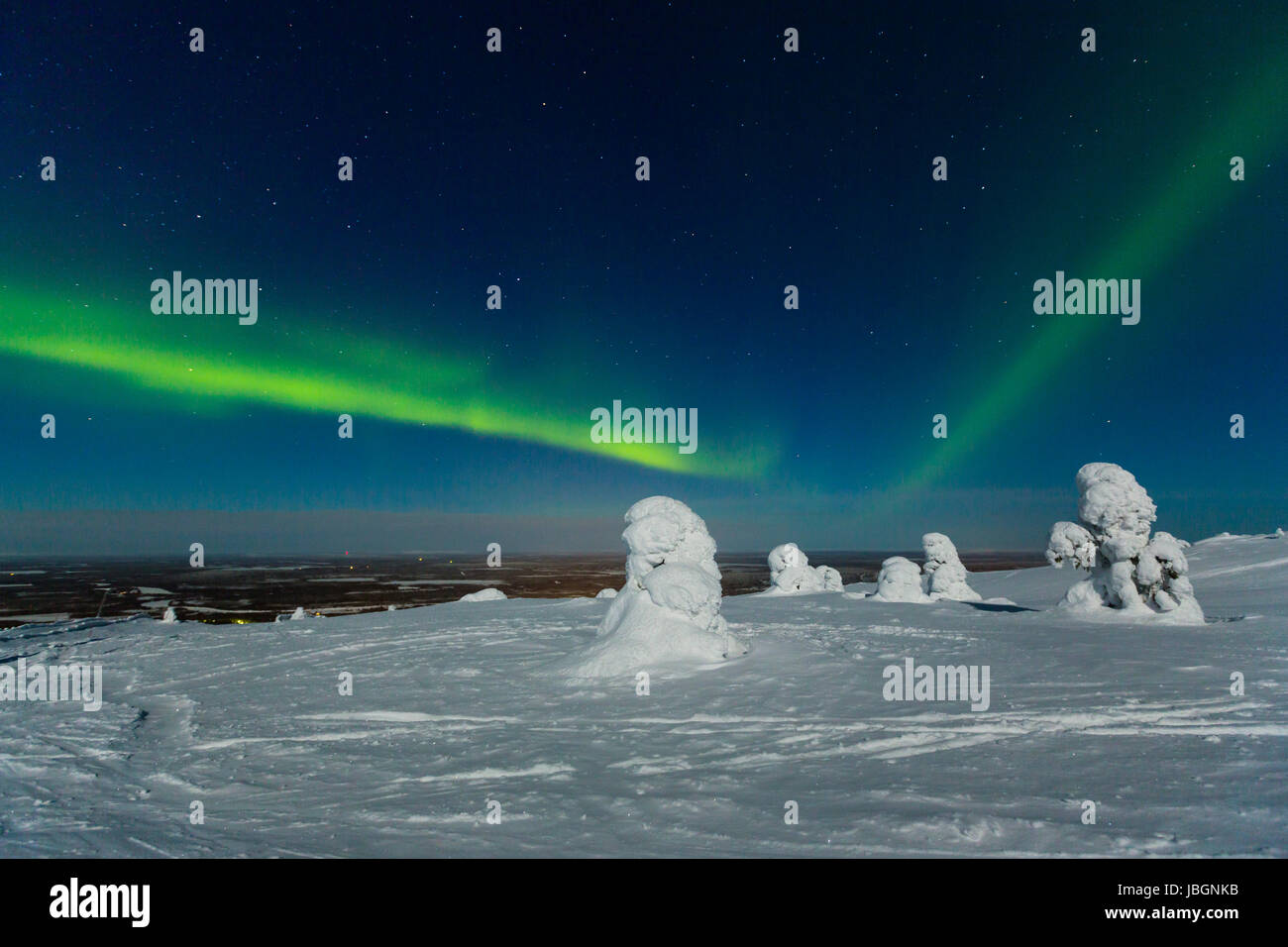 Polarlicht (l'Aurora boreale, Kittilä, Finnland Foto Stock