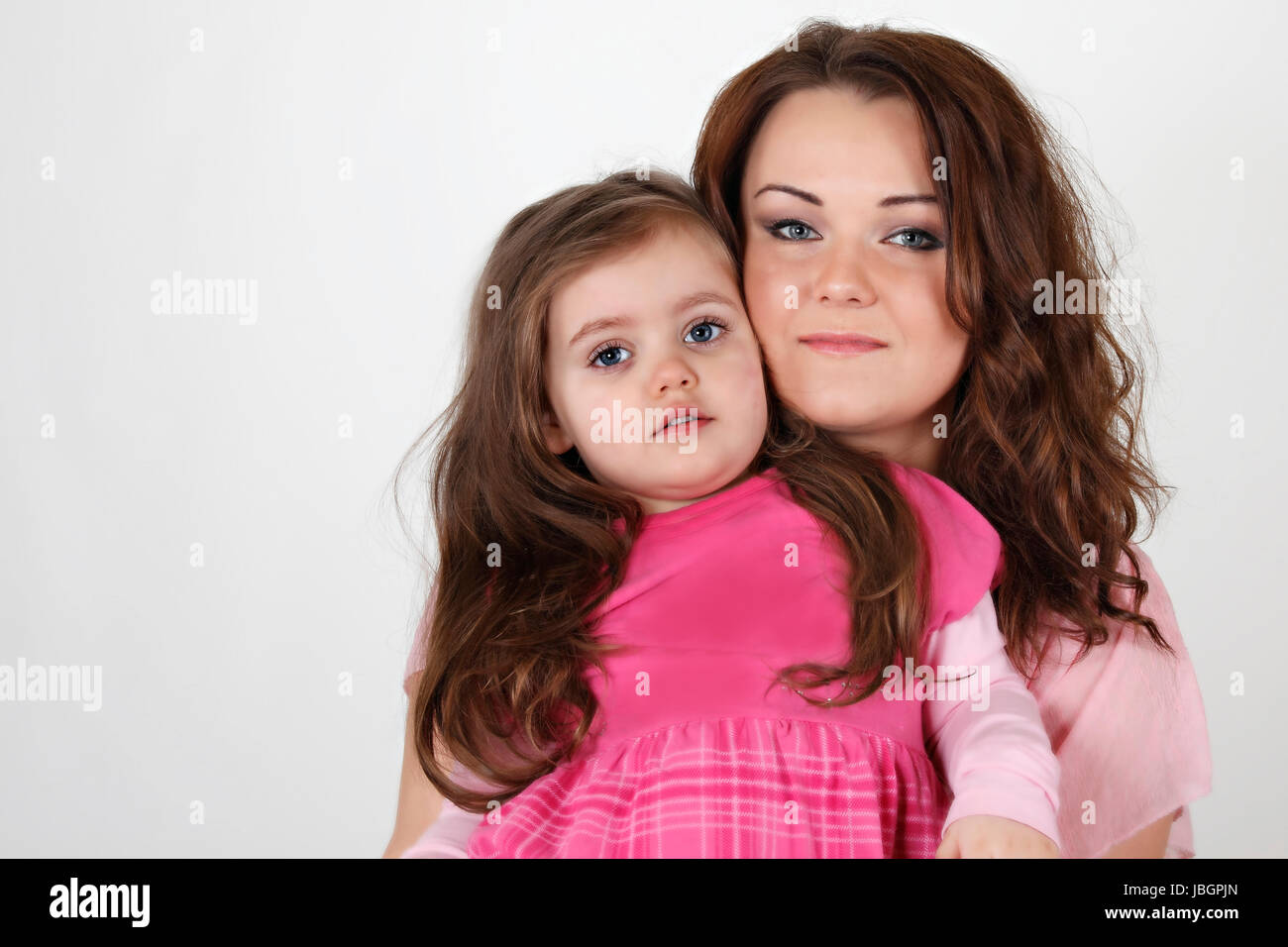 Madre con il suo dolce 3 anni figlia Foto Stock