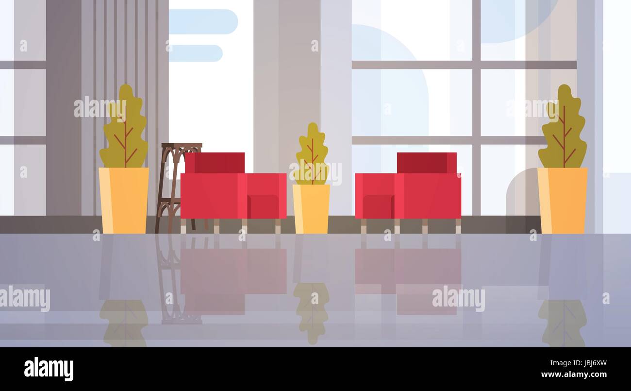 Ufficio moderno edificio della Sala Sala di attesa interno Illustrazione Vettoriale