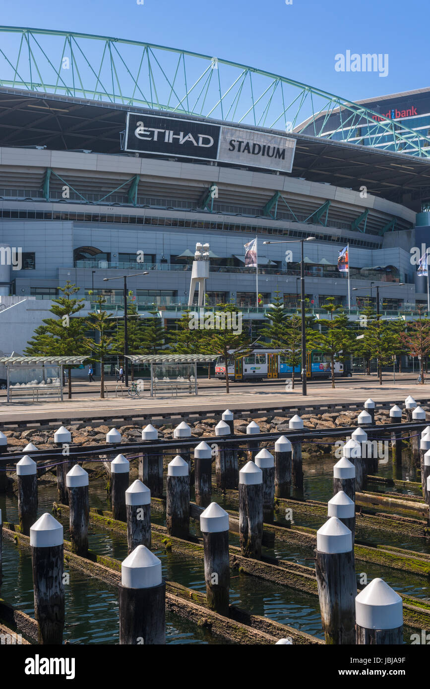 La Etihad Stadium di Melbourne, Victoria, Australia. Foto Stock