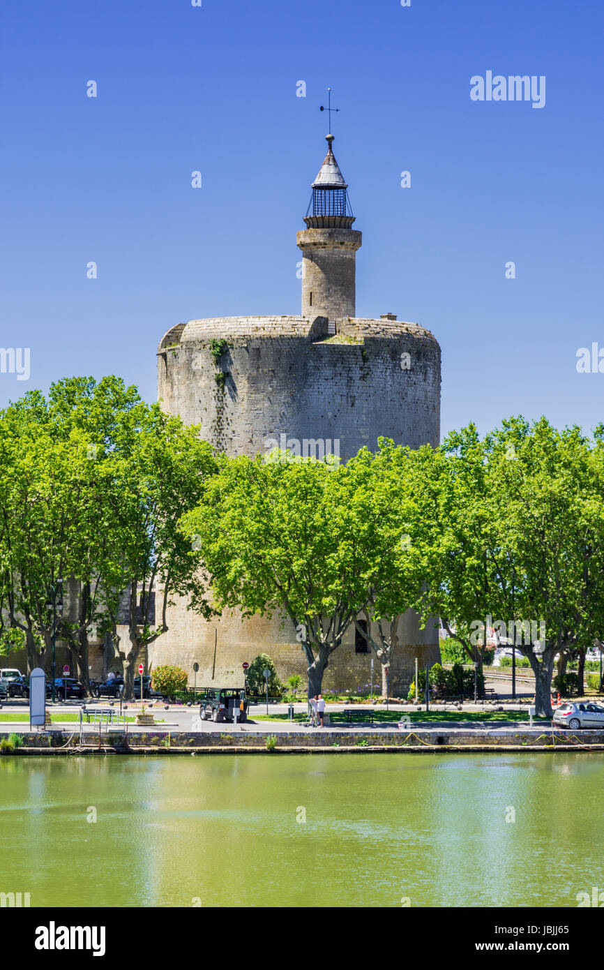 La torre medievale, Tour de Costanza, Aigues Mortes, Nimes, Gard, Occitanie, Francia Foto Stock