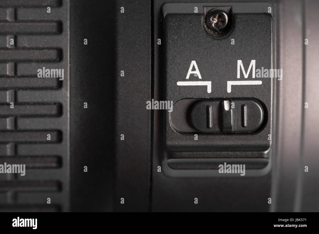 Dettaglio della messa a fuoco automatica accendere una foto lenti Foto Stock