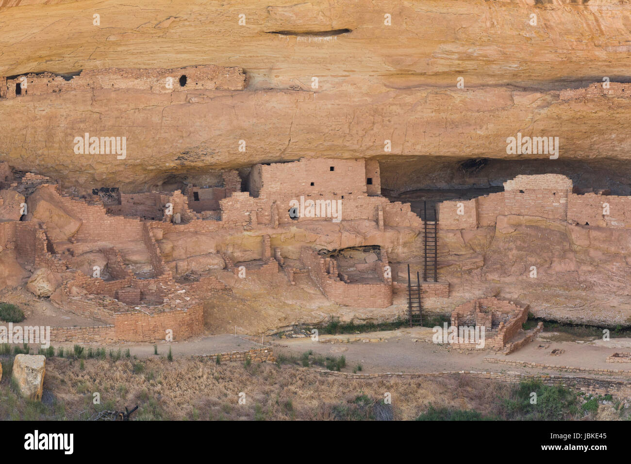 Casa lunga rovine, Mesa Verde National Park, sito Patrimonio Mondiale dell'UNESCO, Colorado, STATI UNITI D'AMERICA Foto Stock